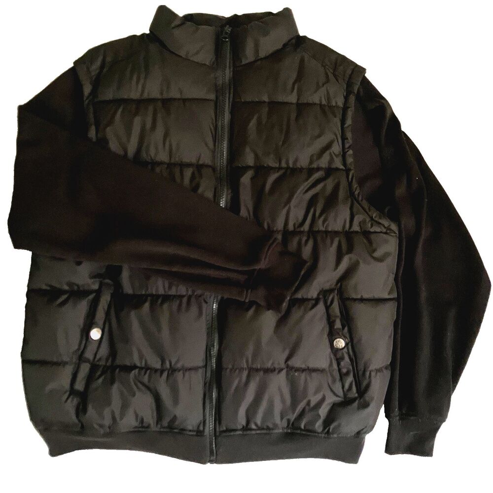 Seventy Seven Puffer Vest Jacket 3XL Sweatshirt Sleeve Black Ski Snow Skater